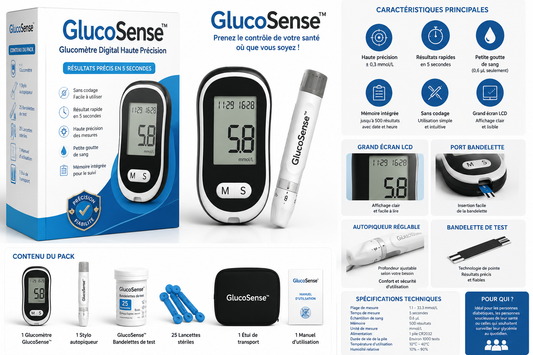 GlucoSense™ – Glucomètre Digital Haute Précision
