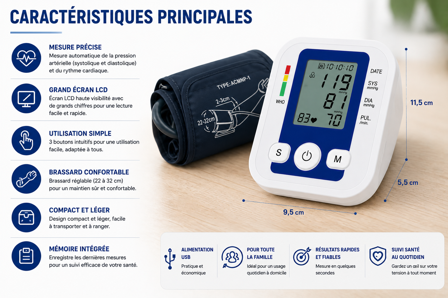 Tensiomètre Électronique – Suivez votre tension en toute simplicité